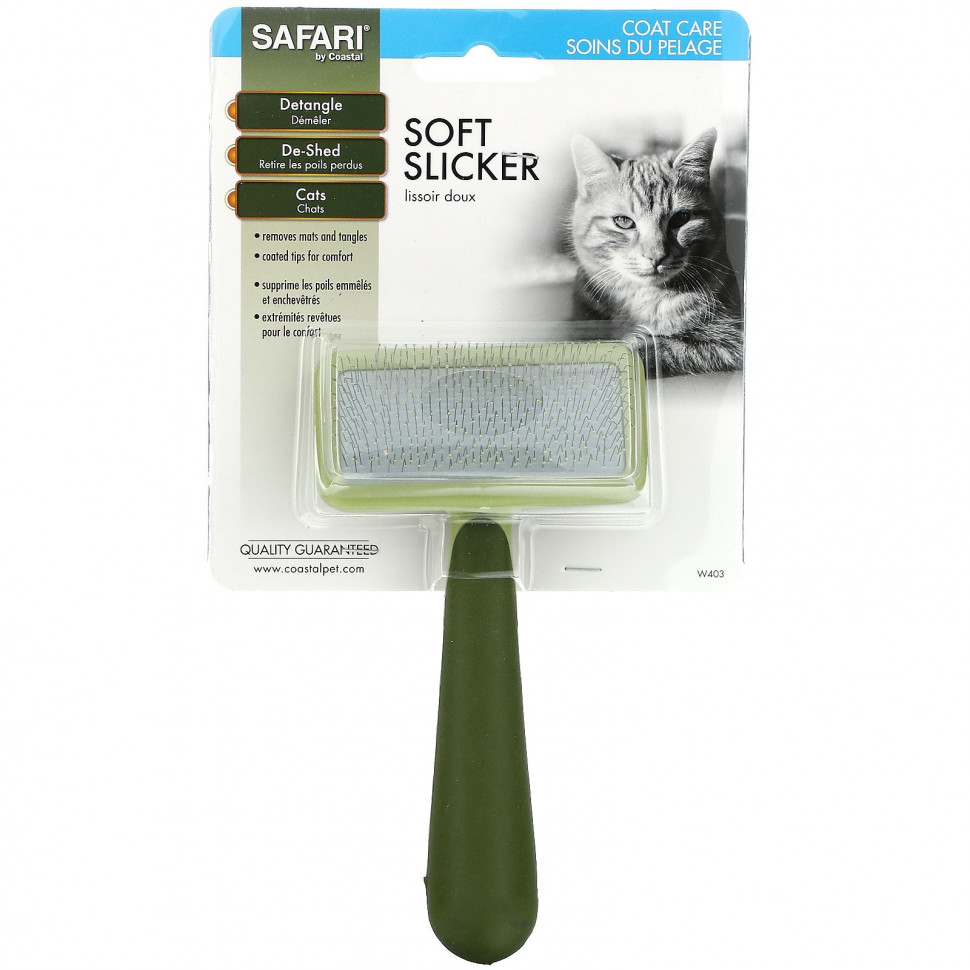   Safari, Soft Slicker Brush for All Breeds of Cats, 1 Slicker Brush   -     , -,   