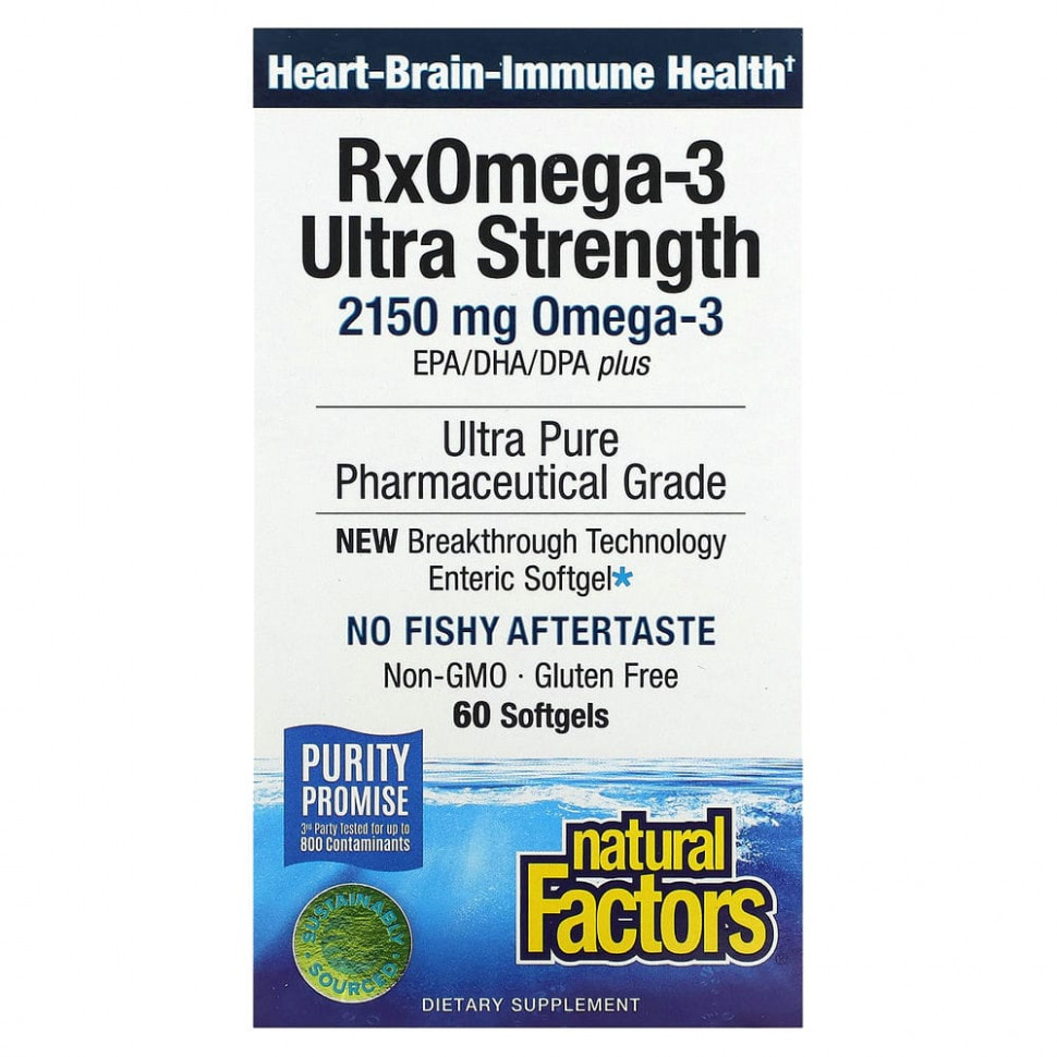   Natural Factors,       RxOmega-3      , 900 , 60  Enteripure   -     , -  