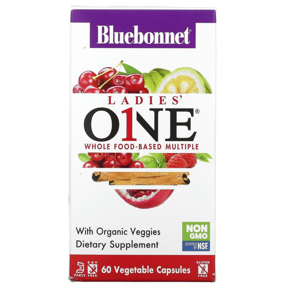   Bluebonnet Nutrition, Ladies' ONE, Whole Food-Based Multiple, 60 Vegetables Capsules   -     , -  