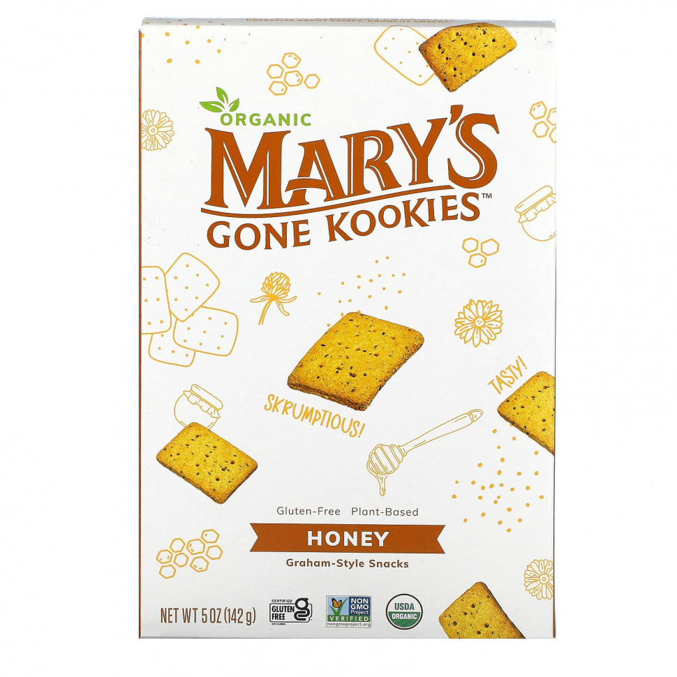   Mary's Gone Crackers, Graham Style Snack, Honey, 5 oz (141 g)   -     , -  