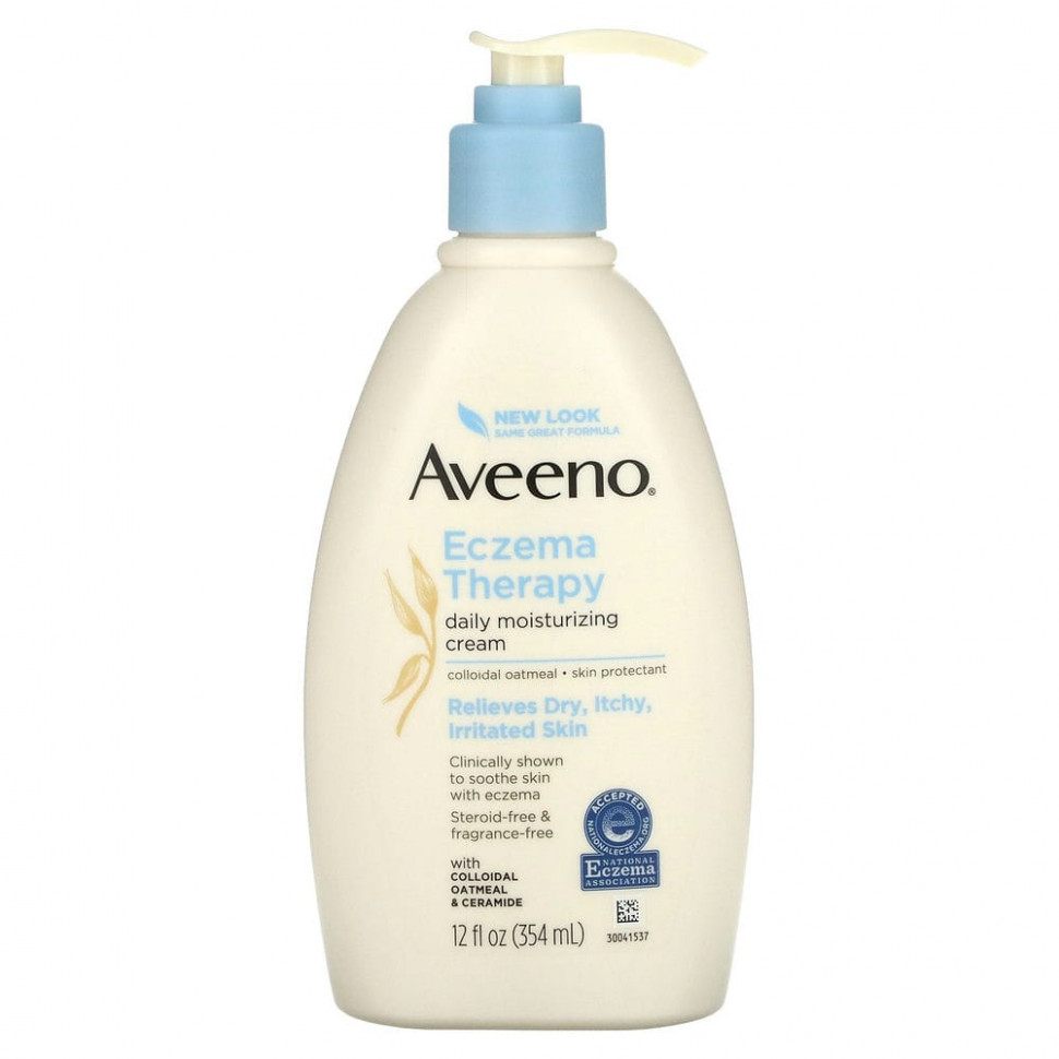   Aveeno, Eczema Therapy, Moisturizing Cream, Fragrance Free, 12 fl oz (354 ml)   -     , -  