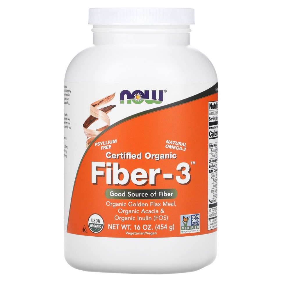   NOW Foods,   , Fiber-3, , 454  (16 )   -     , -,   