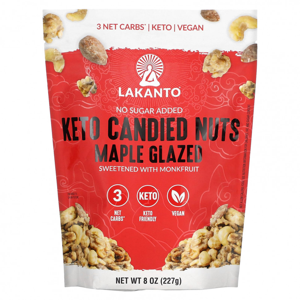   Lakanto, Keto Candied Nuts, Maple Glazed, 8 oz (227 g)   -     , -  