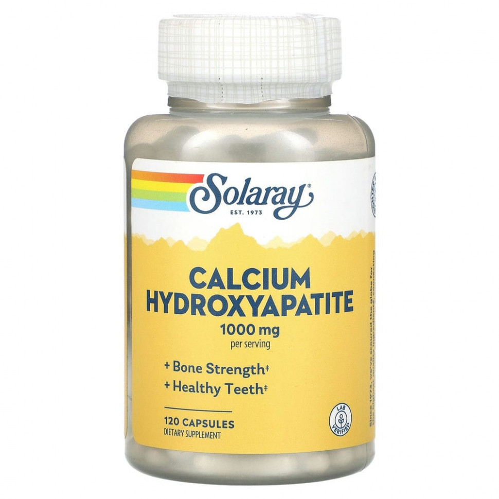   Solaray, Calcium Hydroxyapatite, 250 mg, 120 Capsules   -     , -  