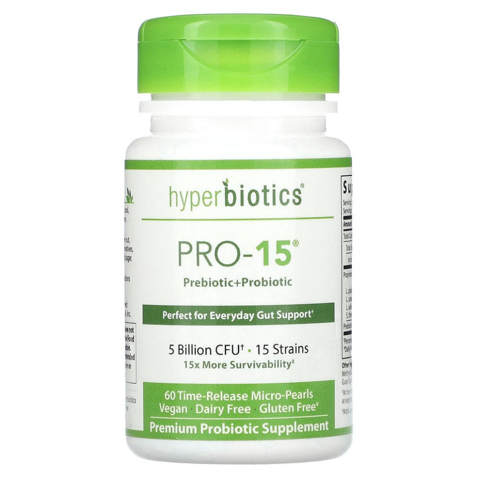   Hyperbiotics, PRO-15,  , 5  , 60        -     , -  