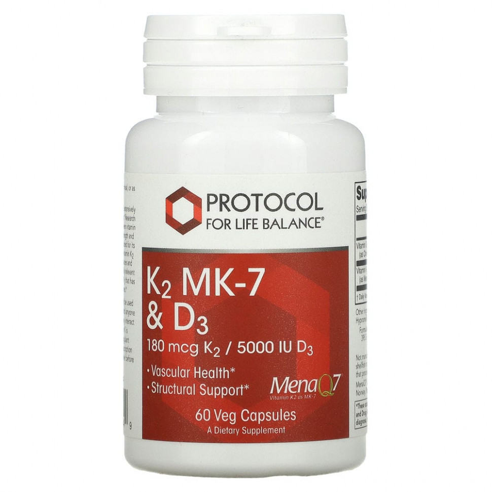  Protocol for Life Balance, K2 MK-7  D3`` 60    IHerb ()