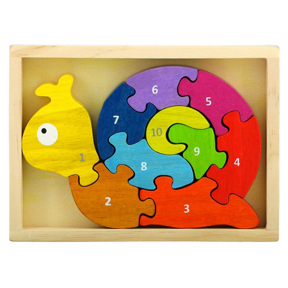   Begin Again Toys, Number Snail, Teach & Play Puzzle, 2+ Years, 10 .   -     , -,   