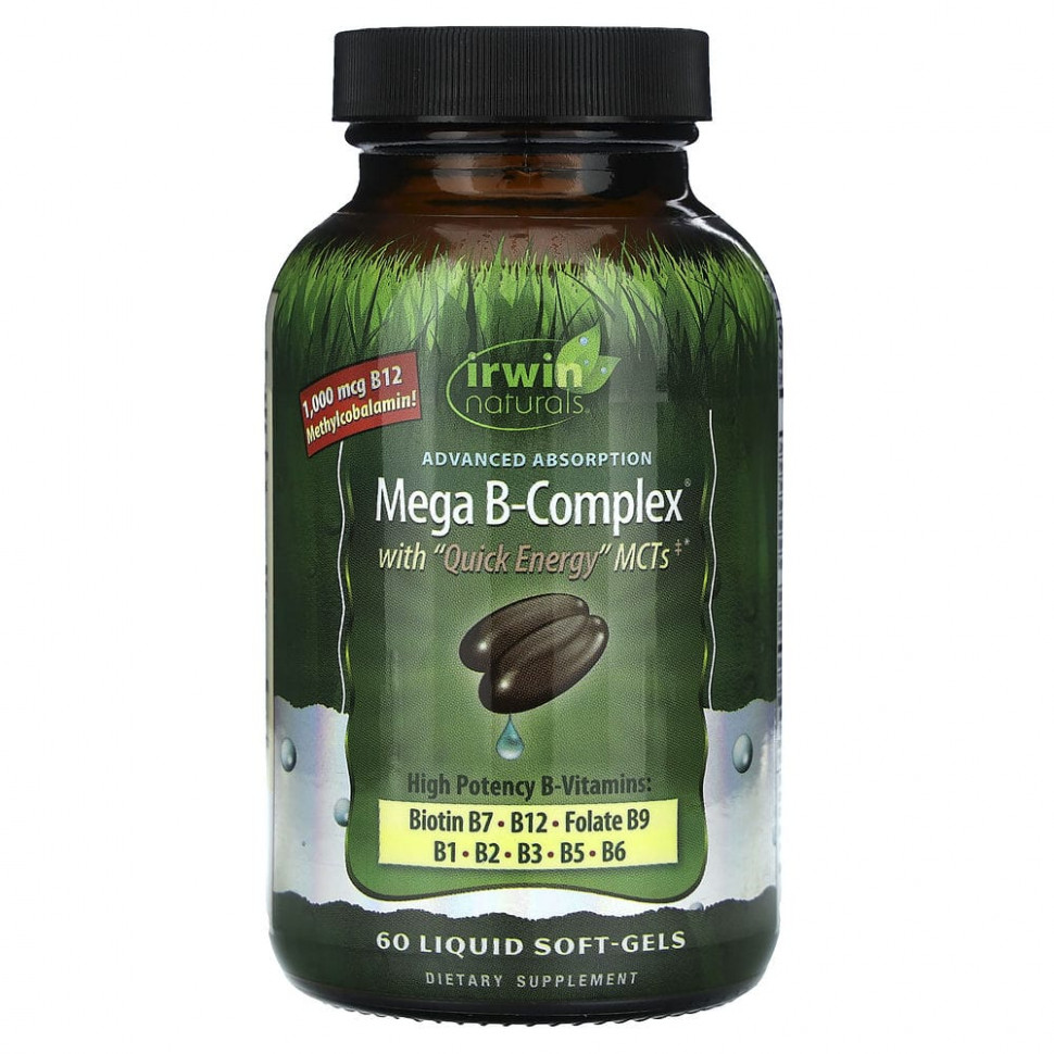   Irwin Naturals, Mega B Complex   Quick Energy, 60        -     , -  