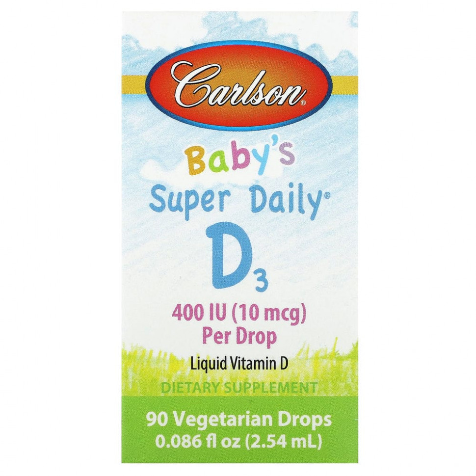   Carlson, Baby's Super Daily D3, 10  (400 ), 90  , 2,54  (0,086 . )   -     , -  