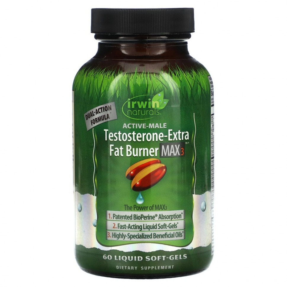  Irwin Naturals, Active-Male, Testosterone-Extra Fat Burner MAX 3, 60    IHerb ()