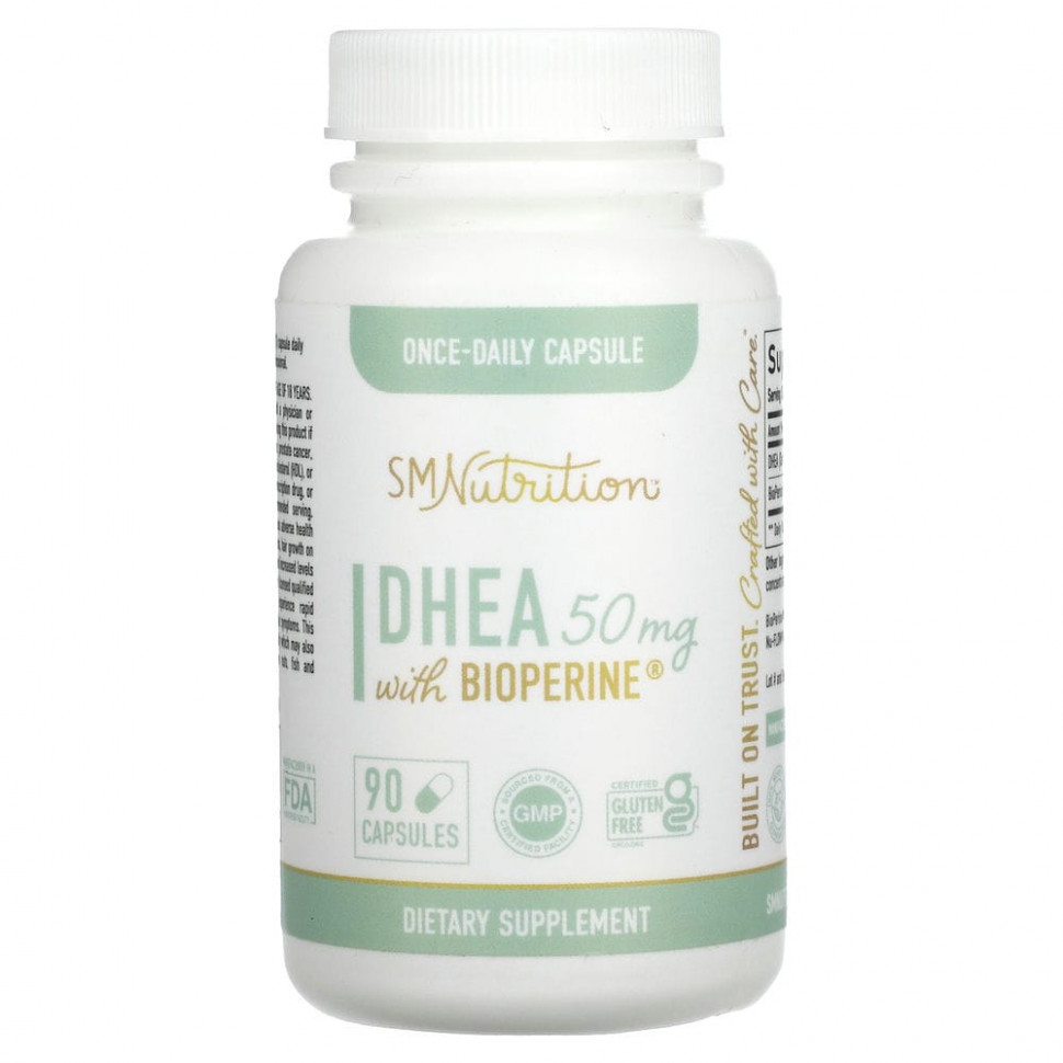  SMNutrition, DHEA with Bioperine , 50 mg , 90 Capsules  IHerb ()