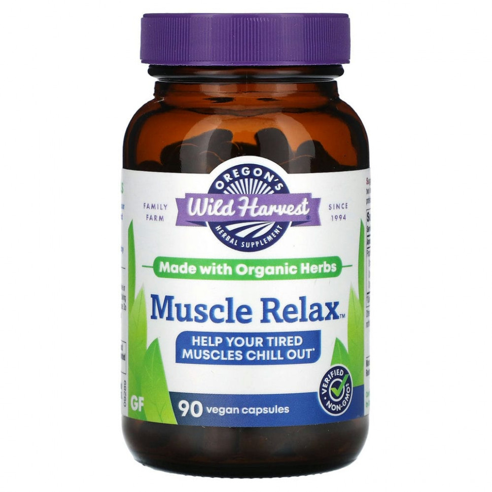   Oregons Wild Harvest, Muscle Relax, 90 Vegan Capsules   -     , -  