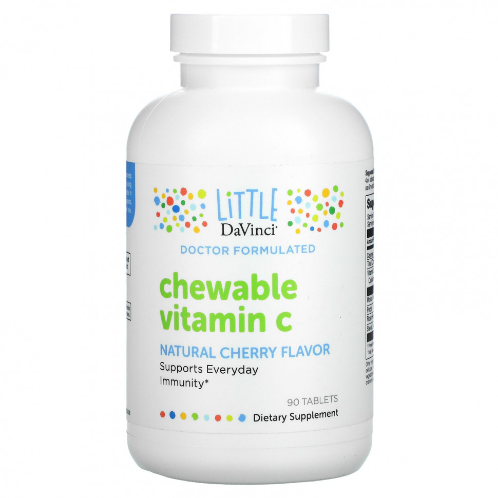   Little DaVinci, Chewable Vitamin C, Natural Cherry Flavor, 90 Tablets   -     , -  