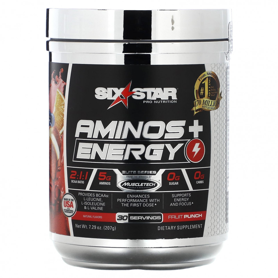   SIXSTAR, Elite Series, Aminos + Energy,  , 207  (7,29 )   -     , -  