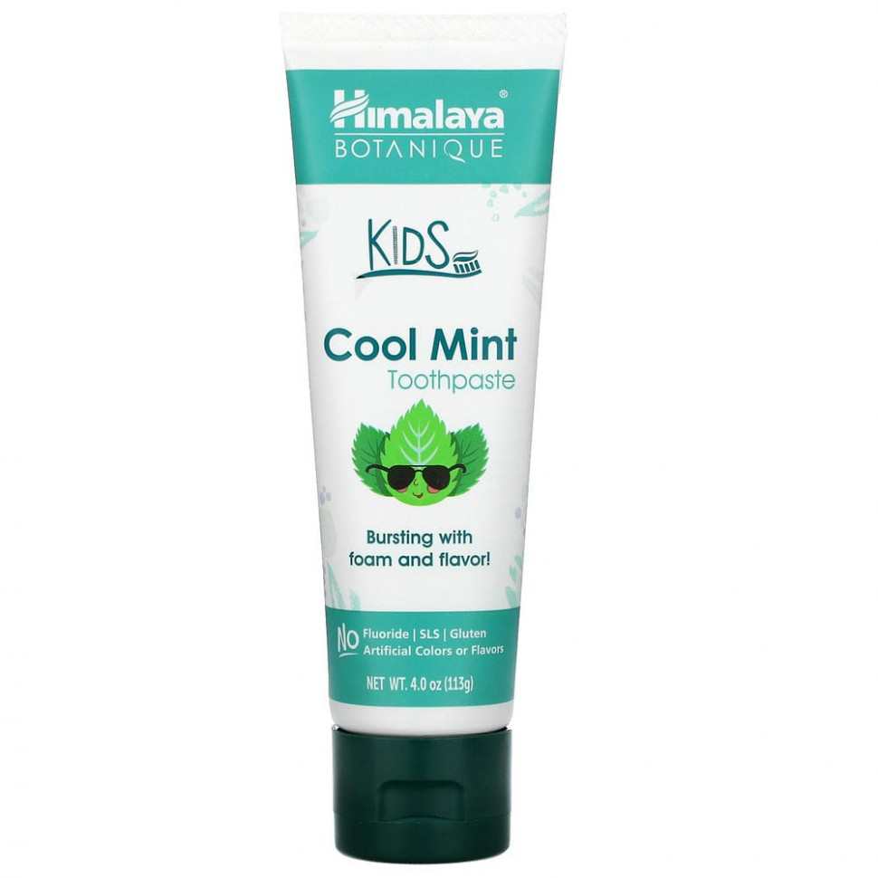   Himalaya, Botanique, Kids Toothpaste, Cool Mint, 4.0 oz (113 ml)   -     , -  