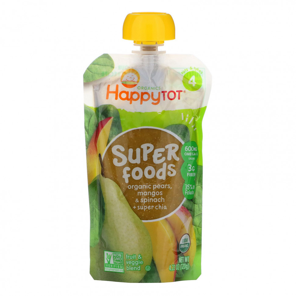   Happy Family Organics, HappyTot, SuperFoods,  , ,    , 120  (4,22 )   -     , -  