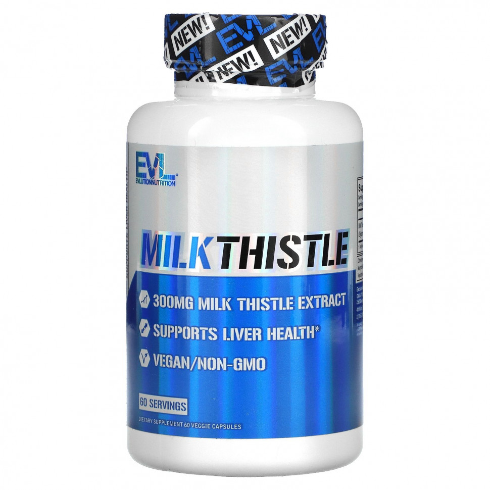   EVLution Nutrition, Milk Thistle, 300 mg, 60 Veggie Capsules   -     , -  