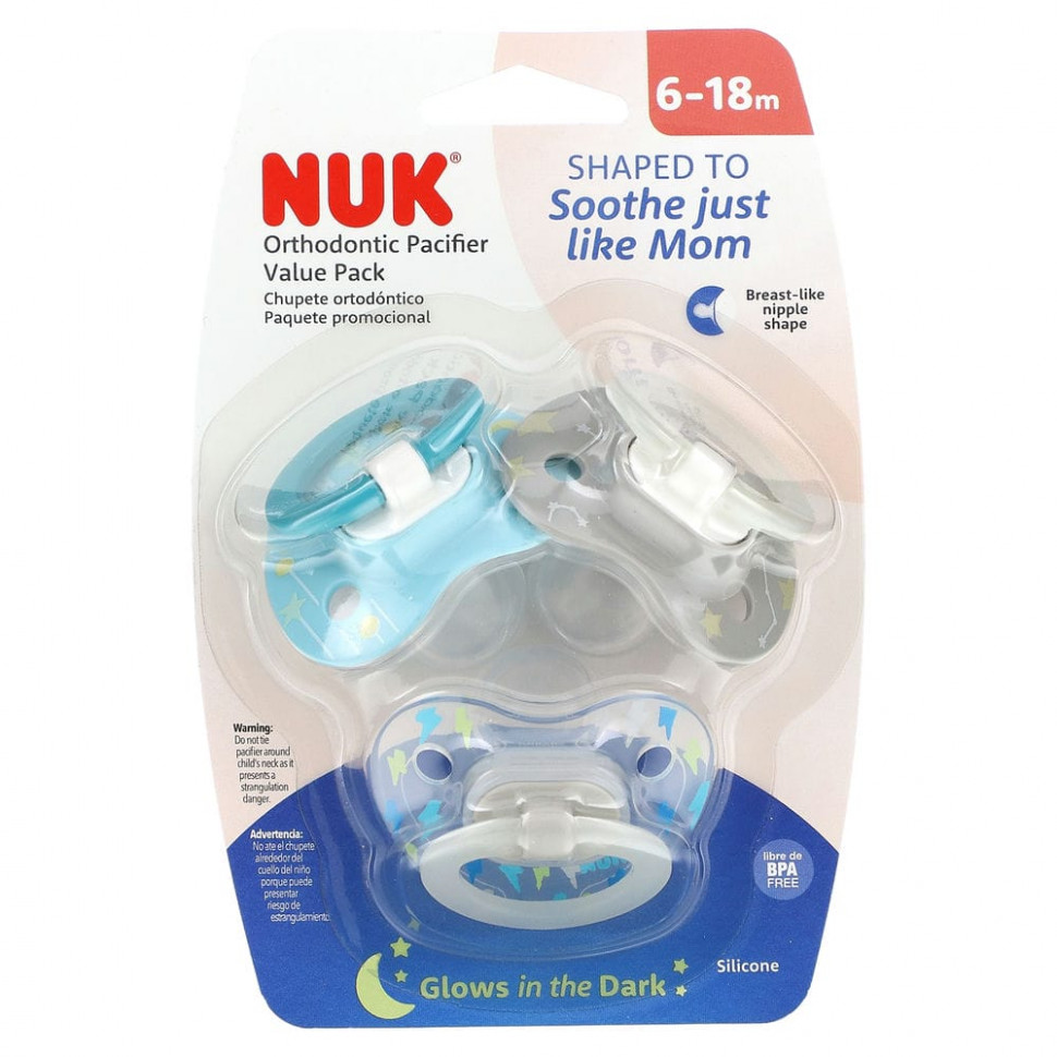   NUK,   Glow in the Dark,   618 ,     ,   3    -     , -  