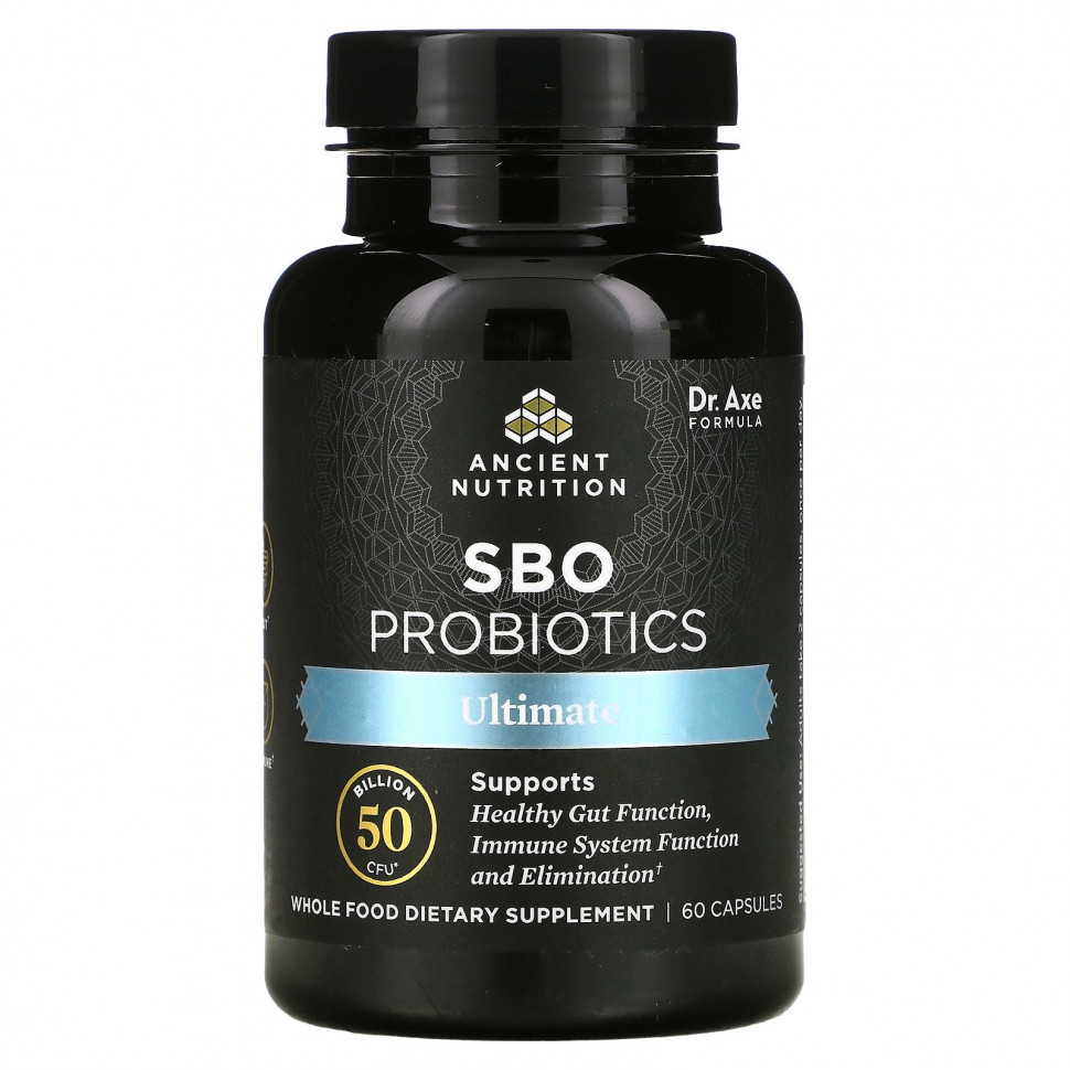  Dr. Axe / Ancient Nutrition, SBO Probiotics, Ultimate, 50  , 60   IHerb ()