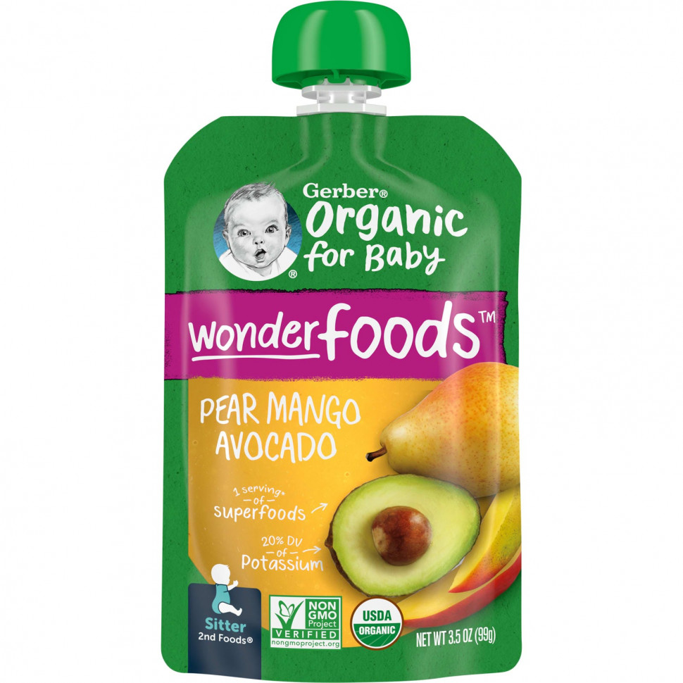   Gerber, Organic for Baby, Wonderfoods, 2nd Foods, , , , 99  (3,5 )   -     , -  