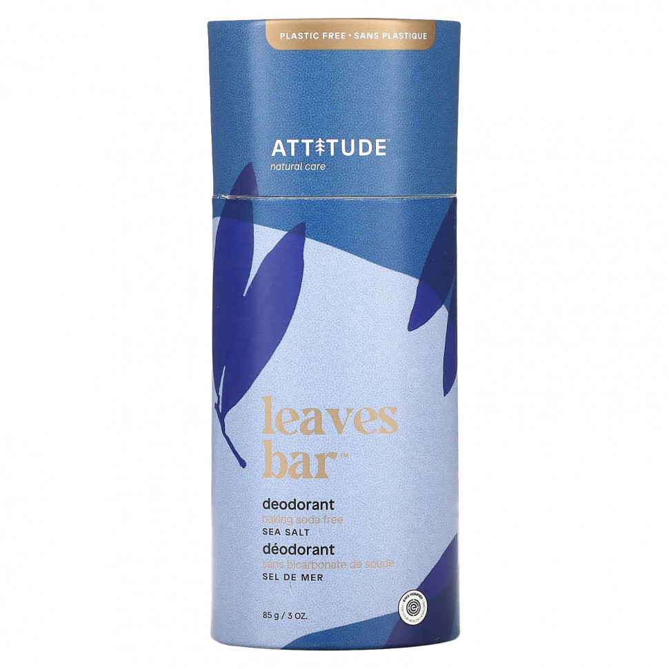   ATTITUDE, Leaves Bar, Deodorant, Sea Salt, 3 oz (85 g)   -     , -  