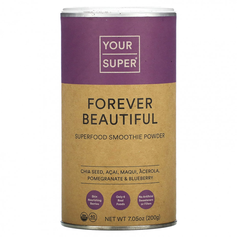   Your Super, Forever Beautiful, Superfood Smoothie Powder, 7.05 oz (200 g)   -     , -,   