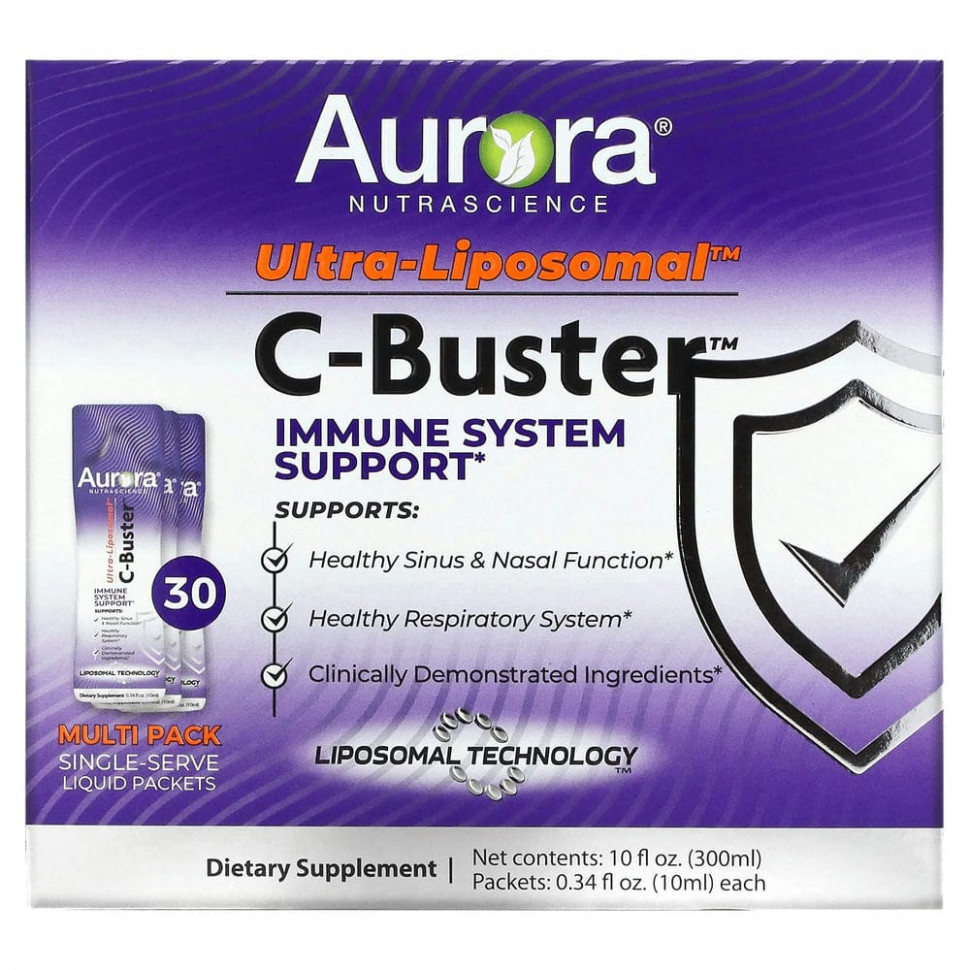   Aurora Nutrascience, Ultra-Liposomal, C-Buster, 30 Packets, 0.34 fl oz (10 ml) Each   -     , -,   