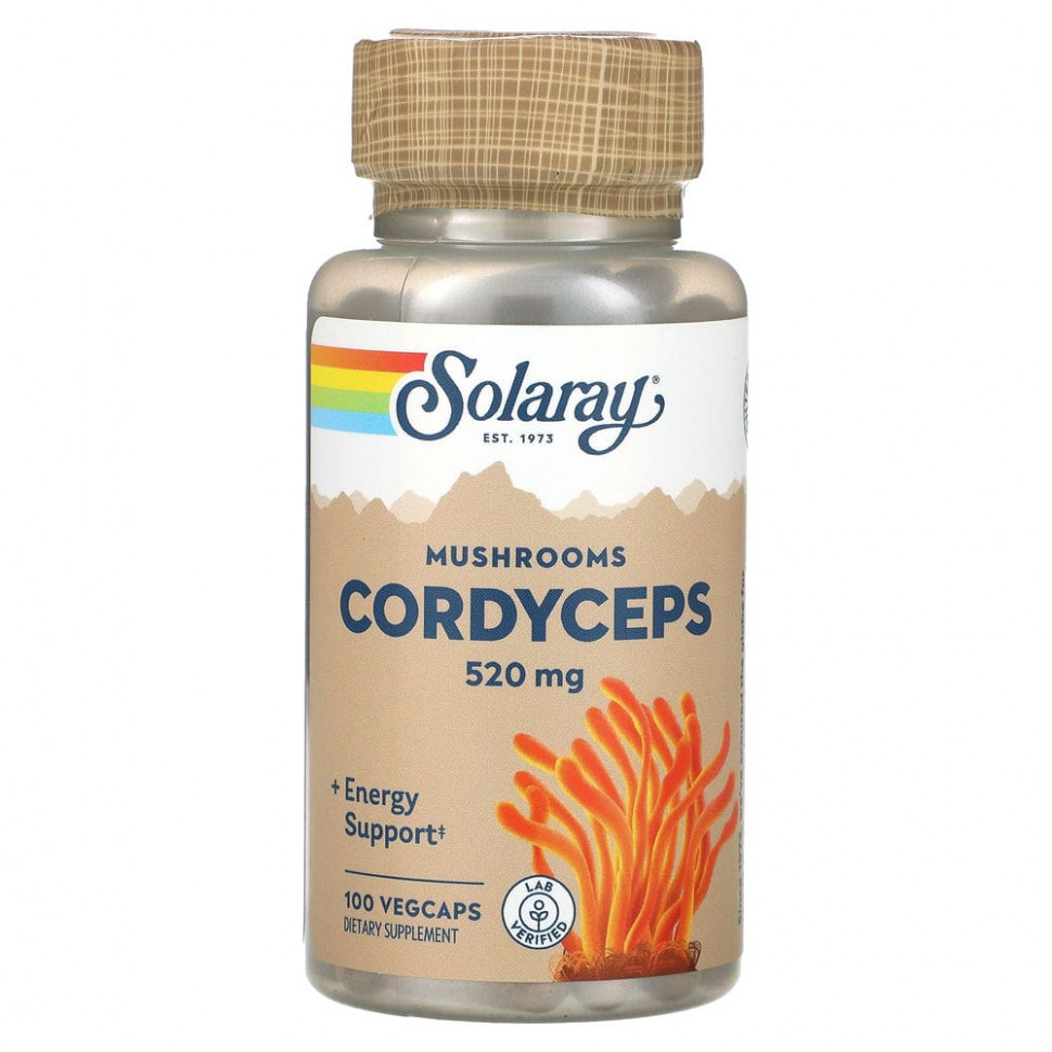   Solaray, Cordyceps Mushrooms, 520 mg, 100 VegCaps   -     , -,   