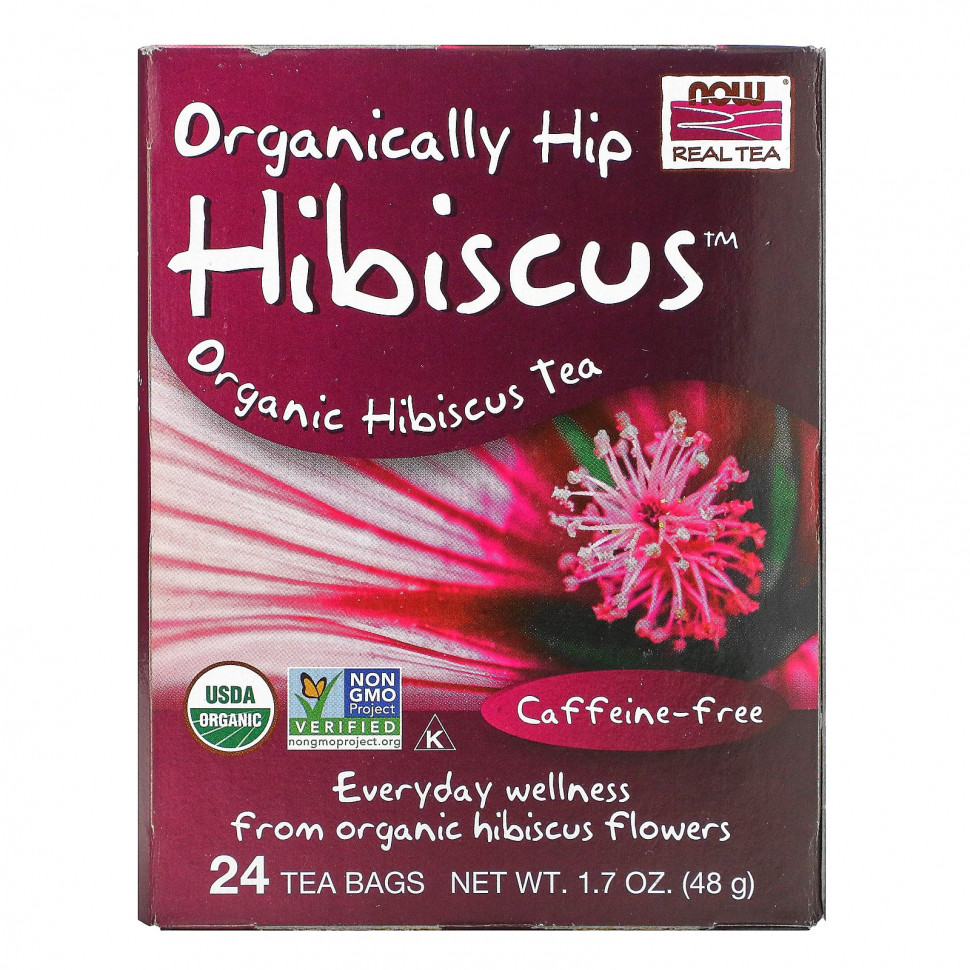   NOW Foods, Real Tea, Organically Hip Hibiscus Tea,  ,  , 24  , 48  (1,7 . )   -     , -  