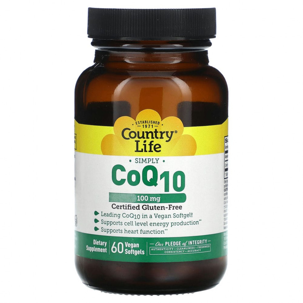  Country Life, Simply CoQ10, 100 , 60    IHerb ()