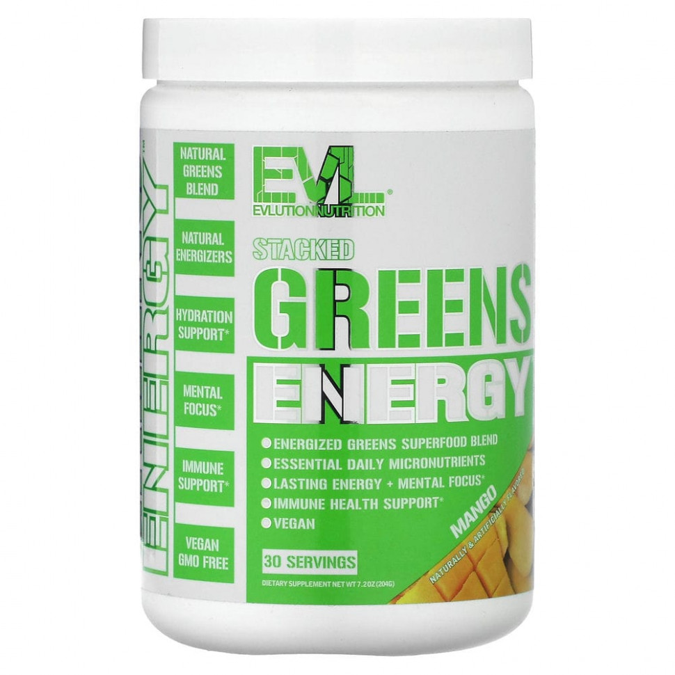   EVLution Nutrition, Stacked Greens Energy, , 204  (7,2 )   -     , -  