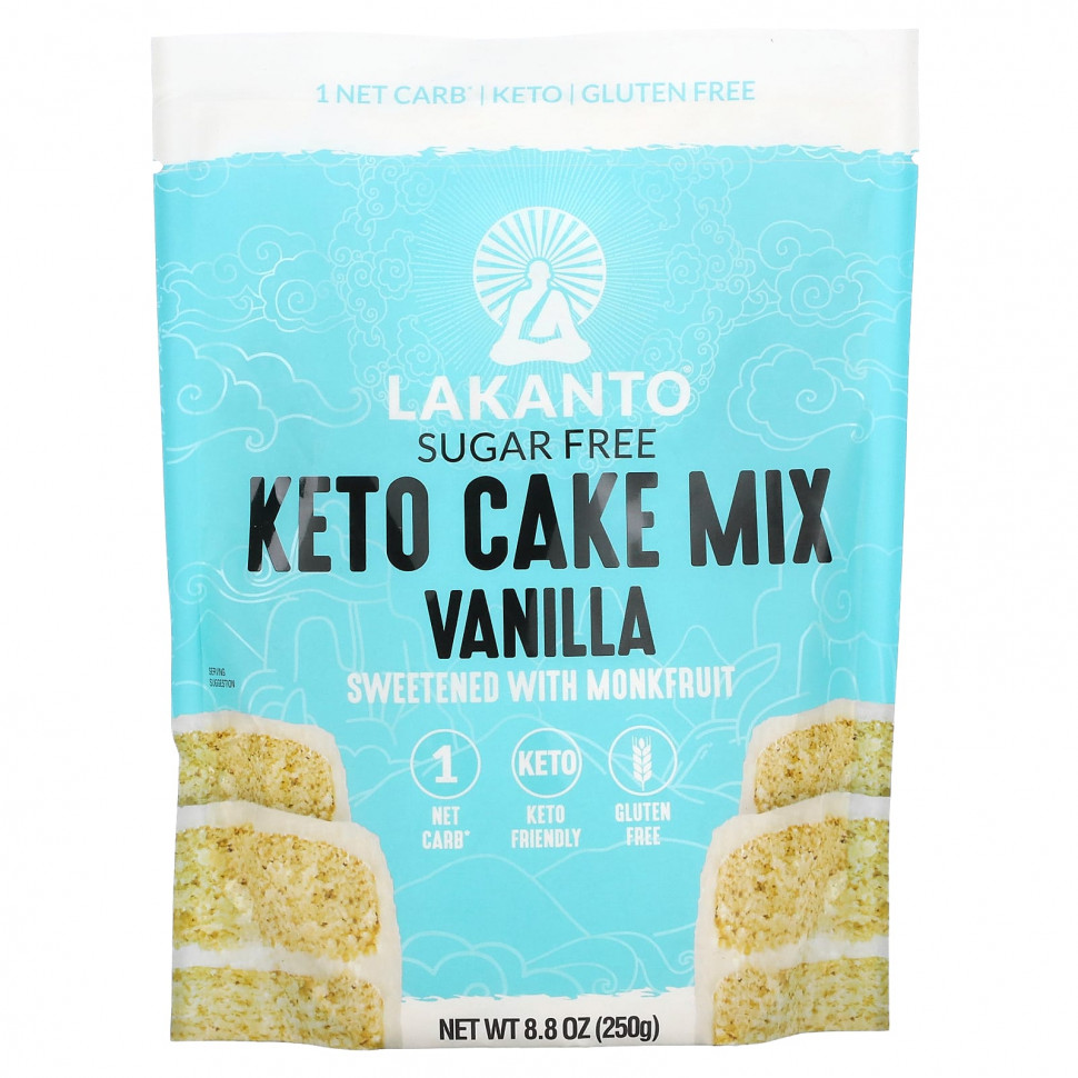   Lakanto, Keto Cake Mix, Vanilla, 8.8 oz (250 g)   -     , -  