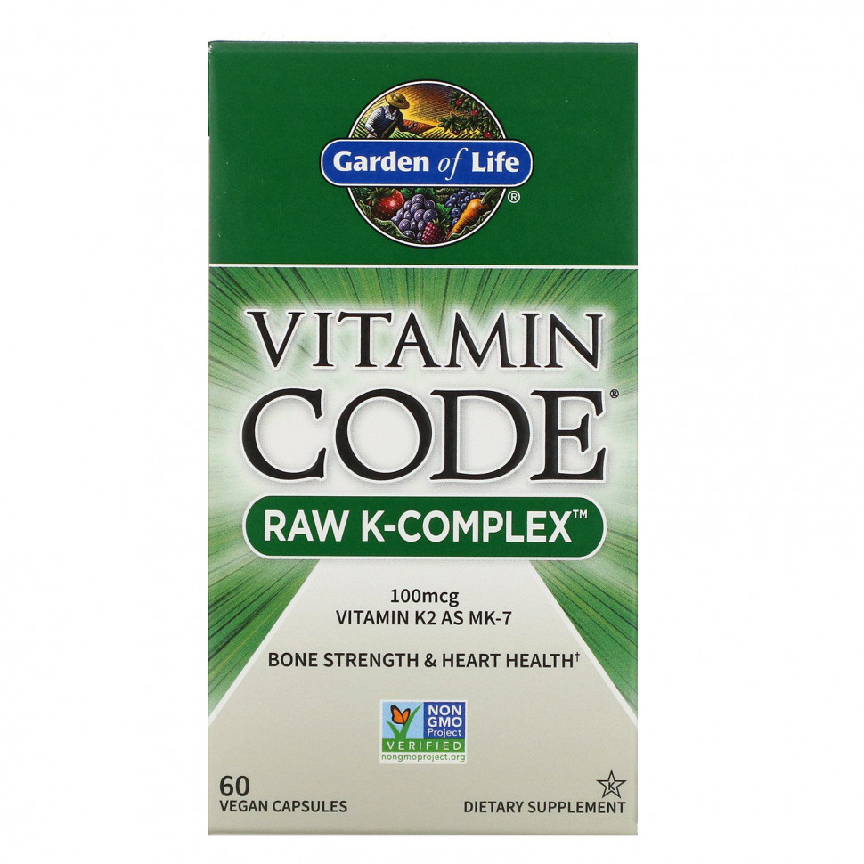  Garden of Life, Vitamin Code, Raw K-Complex,   K, 60    IHerb ()