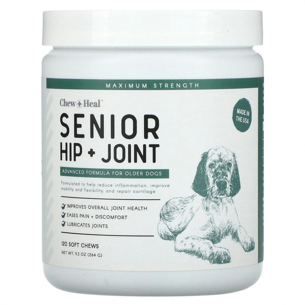   Chew + Heal, Senior Hip + Joint,      , 120  , 264  (9,3 )   -     , -  