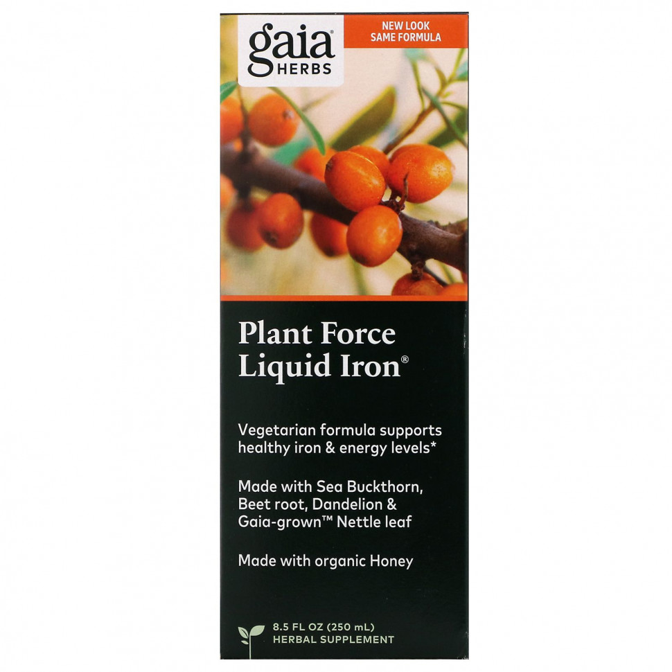   Gaia Herbs, Plant Force Liquid Iron, 250  (8,5 . )   -     , -  