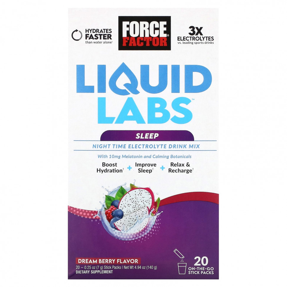   Force Factor, Liquid Labs, Sleep, Dream Berry, 20   7  (0,25 )   -     , -,   