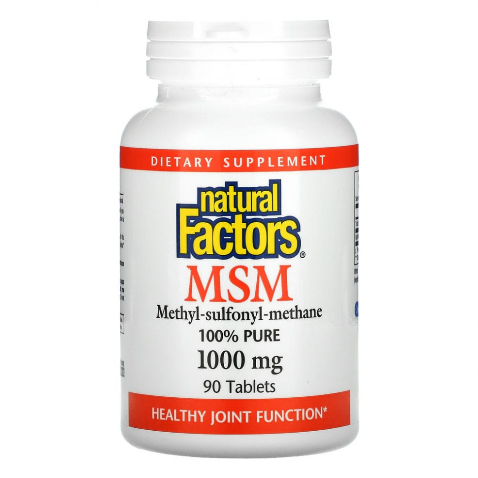  Natural Factors, MSM, Methyl-Sulfonyl-Methane, 1,000 mg, 90 Tablets  IHerb ()