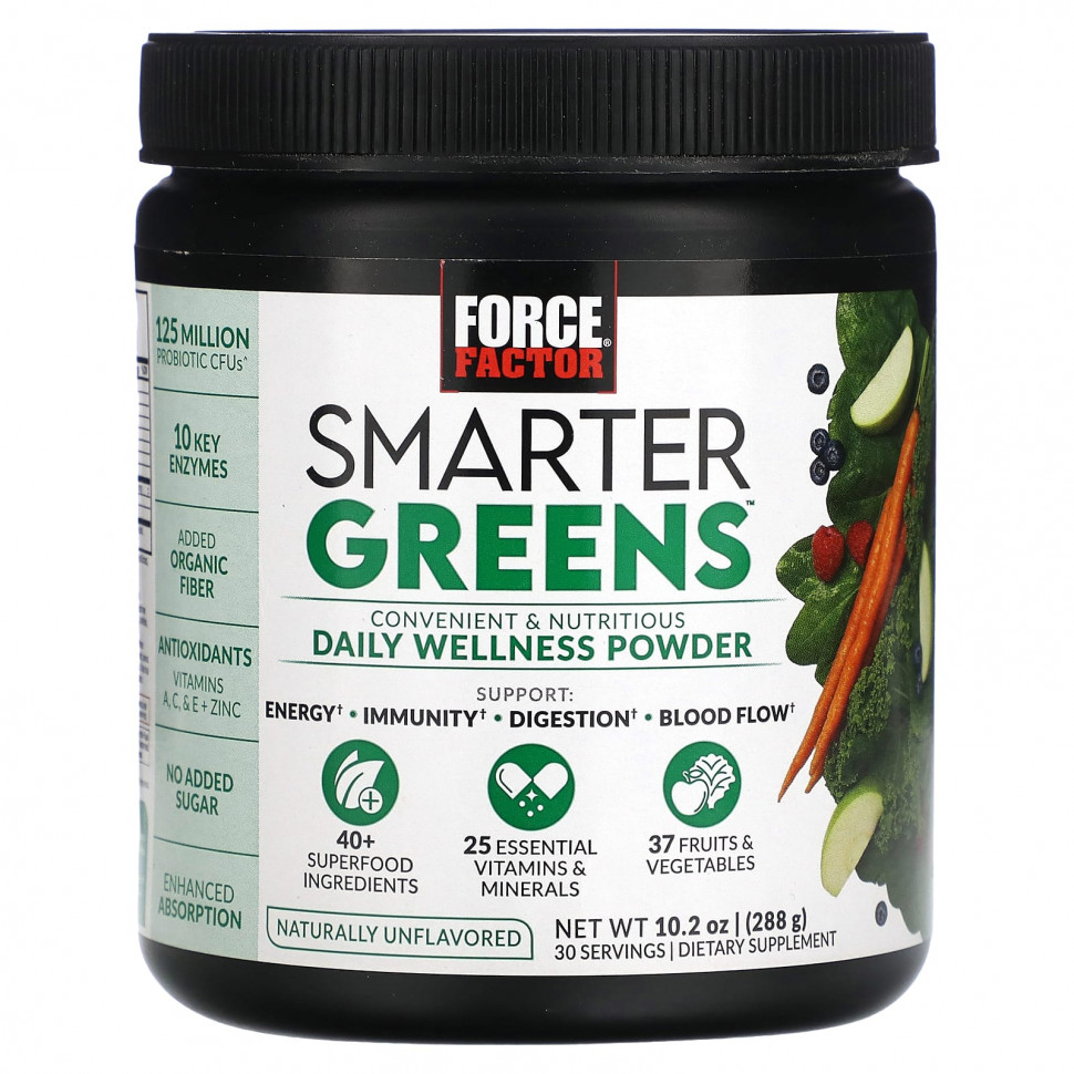   Force Factor, Smarter Greens,   ,  , 288  (10,2 )   -     , -  