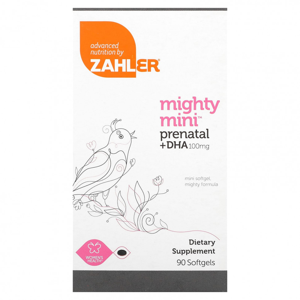   Zahler, Mighty Mini Prenatal + DHA, 100 , 90     -     , -,   