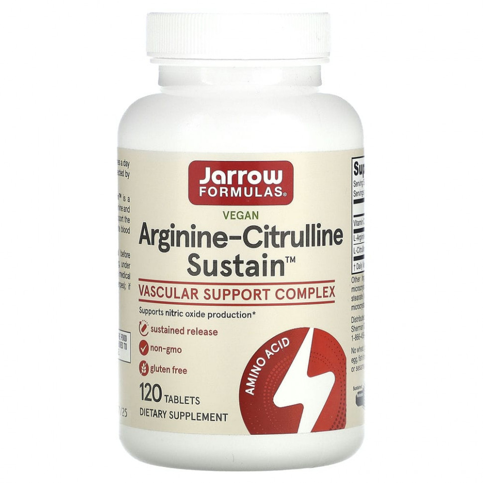   Jarrow Formulas, Arginine-Citrulline Sustain,   , 120    -     , -  