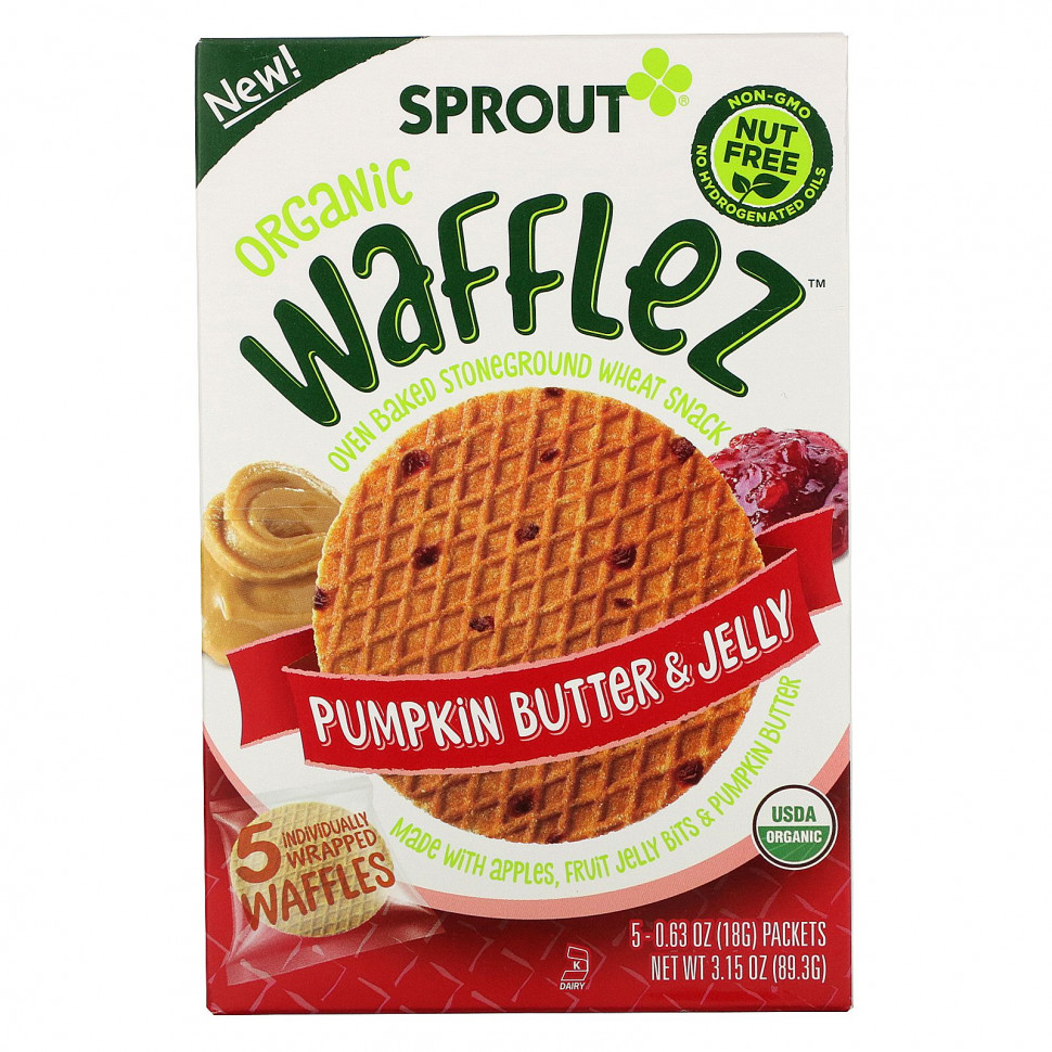  Sprout Organic, Wafflez,    , 5 , 18  (0,63 )  IHerb ()