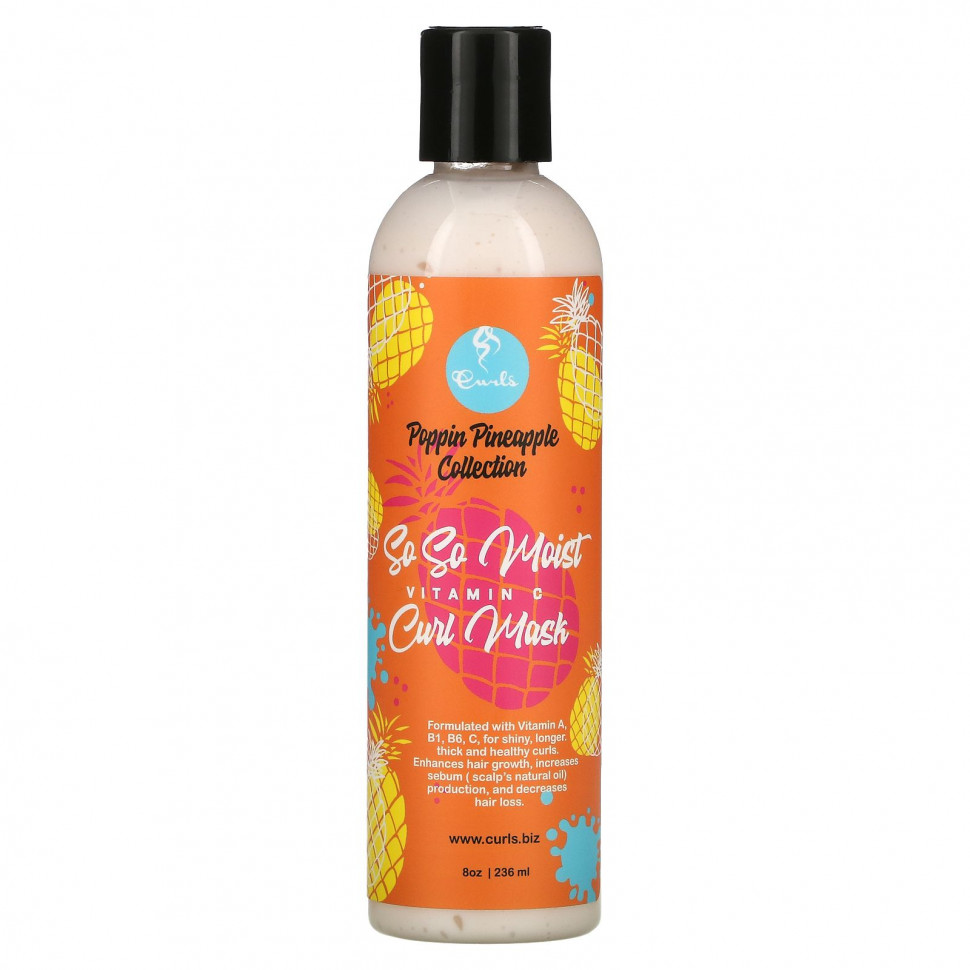   Curls, Poppin Pineapple Collection, So So Moist,  C,   , 236  (8 )   -     , -  