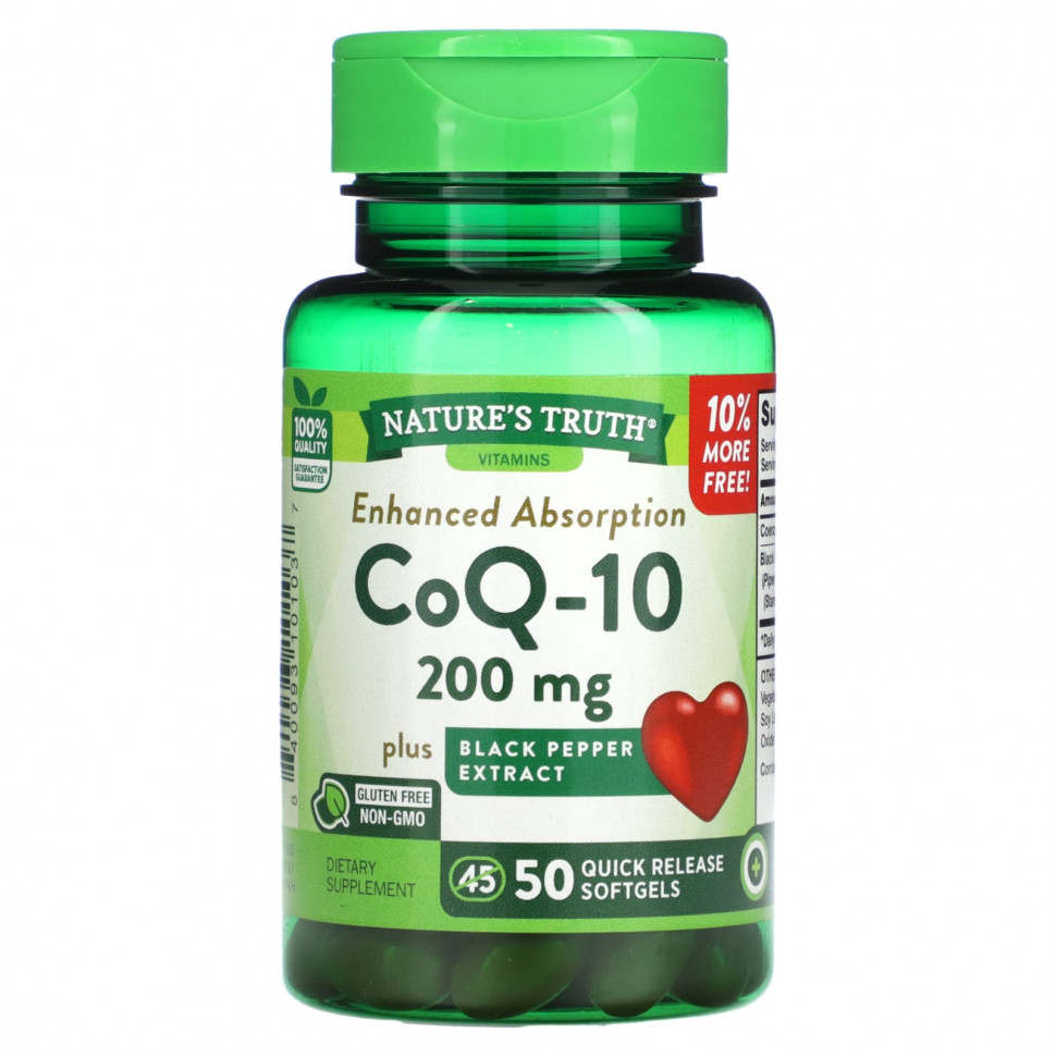  Nature's Truth, Enhanced Absorbs, CoQ-10, 200 , 50      IHerb ()