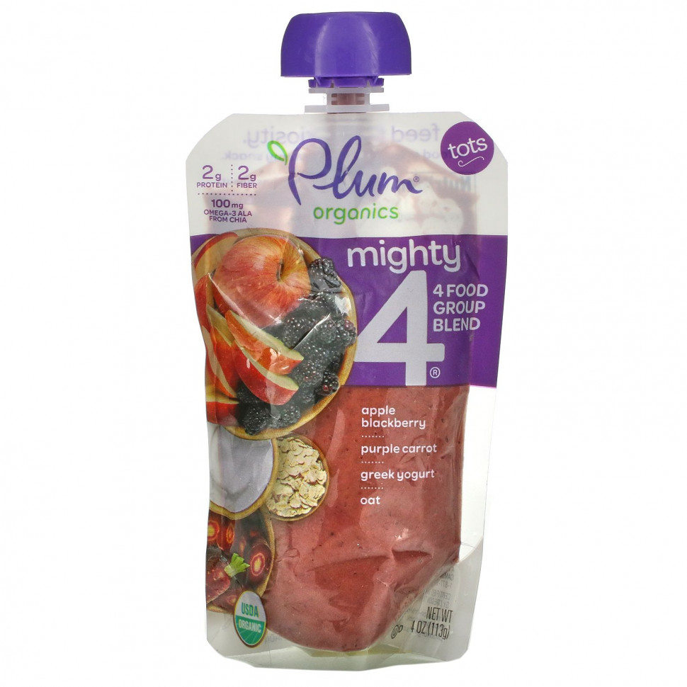   Plum Organics, Mighty 4,4 Food Group Blend,   , , ,  ,  , , 113  (4 )   -     , -  