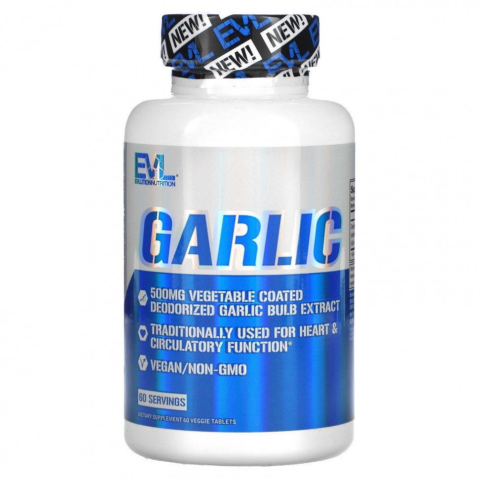   EVLution Nutrition, Garlic , 500 mg, 60 Veggie Capsules   -     , -  