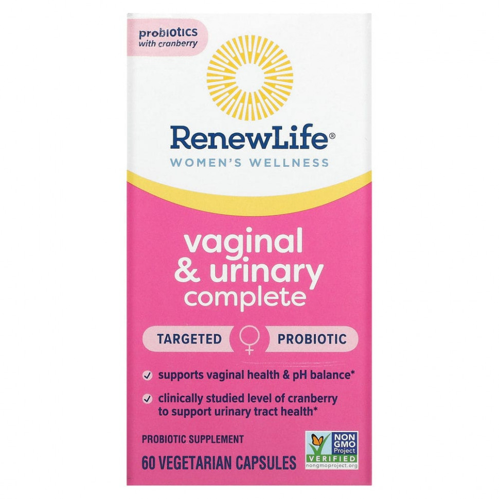   Renew Life, Women's Wellness, Vaginal & Urinary Complete, 60 Vegetarian Capsules   -     , -,   