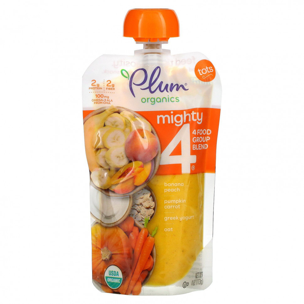   Plum Organics, Tots, Mighty 4,  4 Food Group, , , , ,  , , 113  (4 )   -     , -  