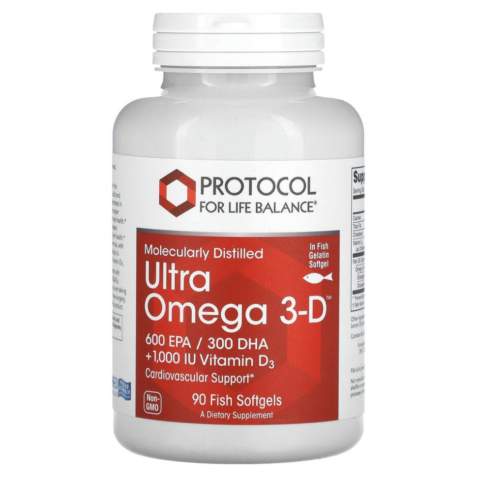   Protocol for Life Balance, Ultra Omega 3-D, 90     -     , -  