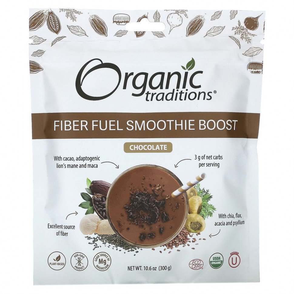   Organic Traditions, Fiber Fuel Smoothie Boost, , 300  (10,6 )   -     , -,   
