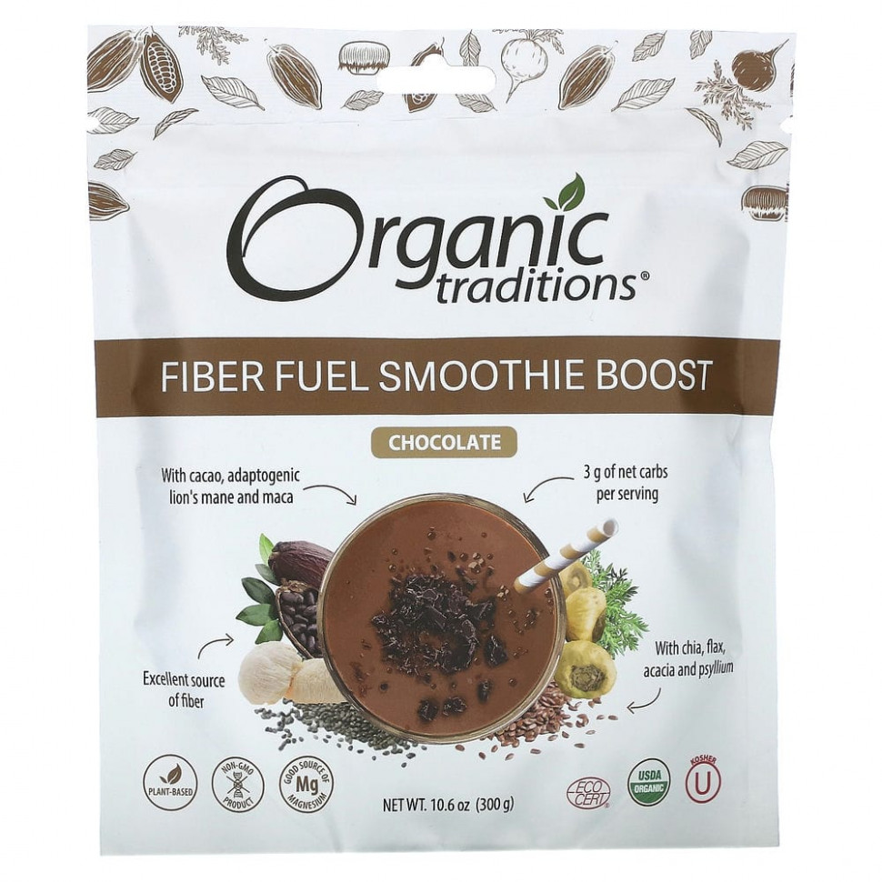  Organic Traditions, Fiber Fuel Smoothie Boost, , 300  (10,6 )  IHerb ()